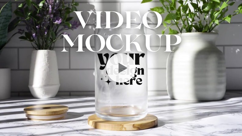 Frosted Glass Can Mockup Video 16 Oz Glass Can Mockup Libbey Glass Mockup Beer Can Glass Mockup Video Mockup High Quality image 1