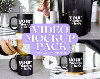 Mug Video Mockup | Black Mug Video Mockup | Coffee Cup Mockup | 11 Oz Black Mug Video Mockup | Mug Mockup | Video Mockup | High Quality