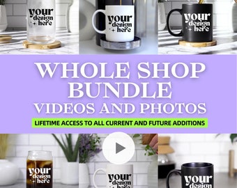 GESAMTE Shop Bundle Becher Mockups | ECHT/KEIN Ai | Tasse Mockup Video | Tasse Mockup Bundle | Glasdosen Mockup Video | Libbey Glas Mockup |