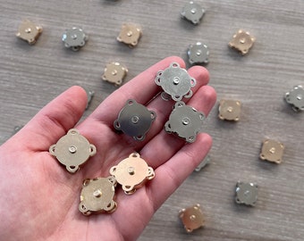 Botones magnéticos de 18 mm, broches magnéticos de bricolaje, cierres de cierre de bolso, broches de costura, botón de billetera de metal plateado dorado, accesorios para bolsos