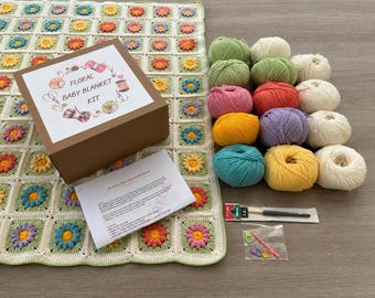 3D Floral Crochet Baby Blanket Kit: Beginner DIY Project