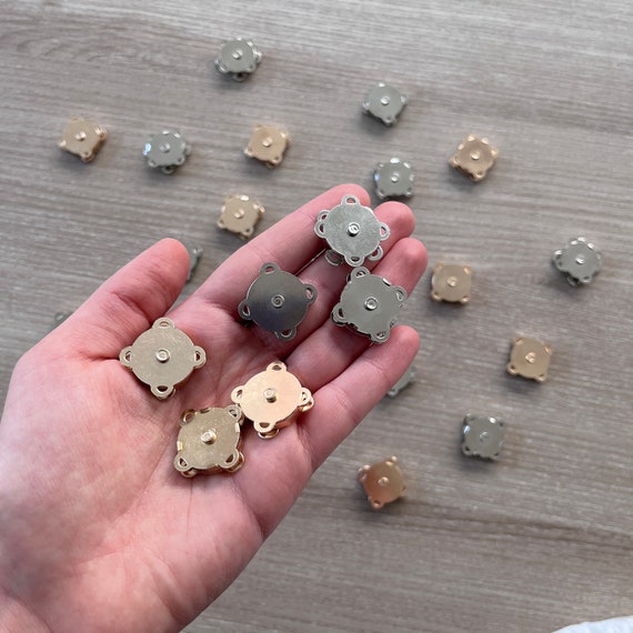 18mm Sewable Magnetic Snaps: Gold & Silver Purse Closures