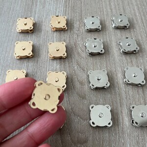 18mm Sewable Magnetic Snaps: Gold & Silver Purse Closures image 4