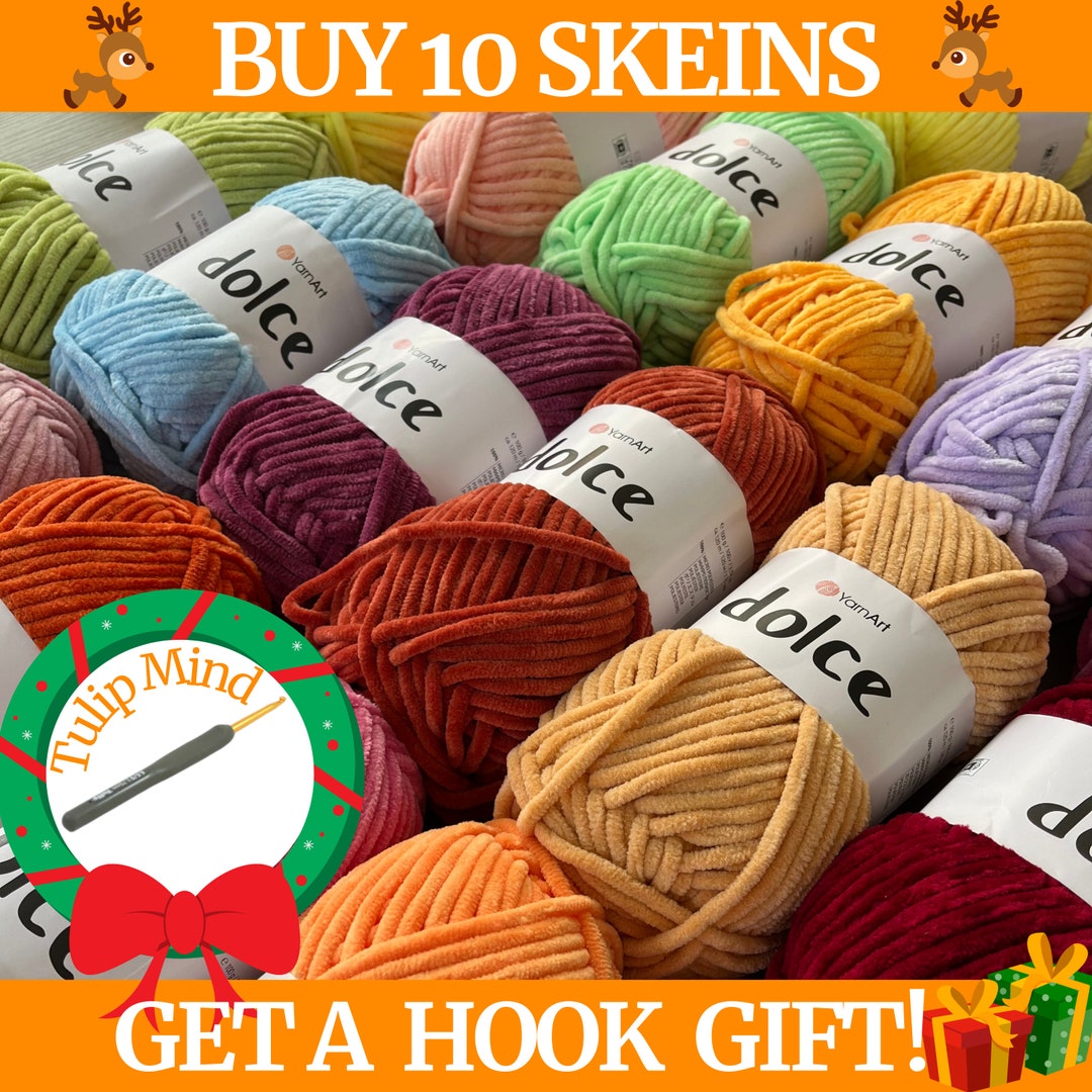 Yarnart Dolce Yarn, Soft Velvet Amigurumi Yarn, Super Bulky Soft Yarn, Baby Yarn, Plush Knitting