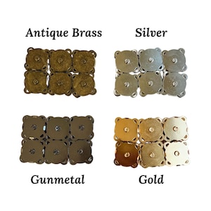 18mm Sewable Magnetic Snaps: Gold & Silver Purse Closures image 2