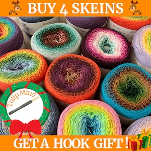 Yarnart Flowers Cake Yarn, katoenen cakegaren, sjaalomslaggaren, katoenen cake zomergaren, kleurverloop jurksjaalgaren, superfijn cakegaren