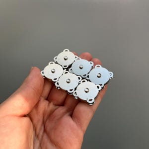 18mm Sewable Magnetic Snaps: Gold & Silver Purse Closures Silver
