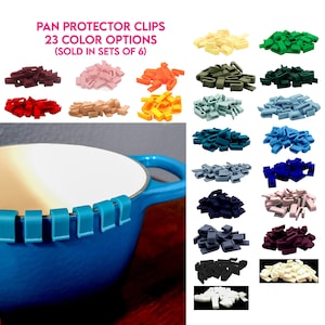 Dutch Oven Lid Protector Clips Set Of 6 Made To Fit LE CREUSET STAUB Lodge Cast Iron Pots 23 Color Options Display Bumper Gift For Cook