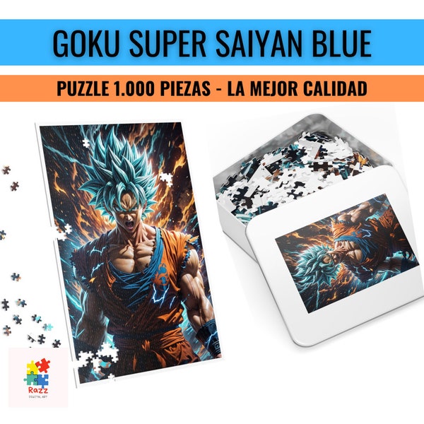 Goku Super Saiyan Blue Puzzle 1.000 Piezas, para niños y adultos, ecxelente calidad y con su caja de metal!!