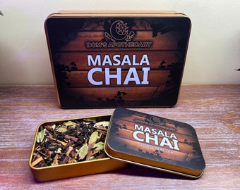 MASALA CHAI - Loose Leaf TEA Tin - Gift for Her, Gift for Him, doms apothecary