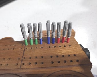 Lightsaber cribbage pegs