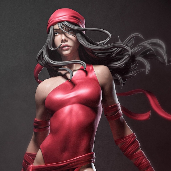 Elektra Fan Art 3D Printed Resin Statue CA3D Garage Kit Unpainted/Unassembled