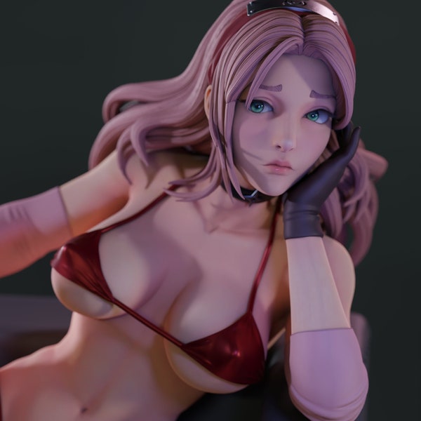 Sakura - Fan Art 3D Printed Resin Anime Statue by Momoji - - Garage Kit - Unpainted/Unassembled