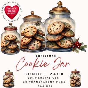 Clipart kerstkoektrommel | Kerstclipart | Clipart pot koekjes | PNG's van hoge kwaliteit | Galletas de Navidad | Scrapbooken