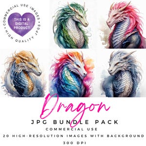 Dragon Clipart | Mythical Creature | High Quality JPGs | Scrapbboking | Paper Craft | Junk Journal | Ephemera | Collage | Digital Paper