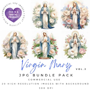 Maagd Maria-clipart | Religieuze clipart | Hoge kwaliteit JPG's | Heilige Moeder |  Kaarten maken | Papiermodellen | Junkjournaal | Scrapbooken