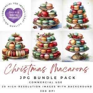 Macarons Clipart | Weihnachten Clipart | Essen Clipart | Hochwertige JPGs | Junk Journal | Scrapbooking | Papiermodelle |