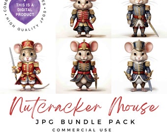 Mouse Nutcracker Clipart: Christmas JPG Bundle (Digital Download)