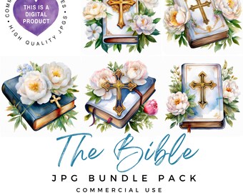 Clipart Bible aquarelle : images religieuses JPG (téléchargement numérique)