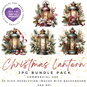 Clipart kerstlantaarn | Vintage lantaarnclipart | Vintage kerst | Hoge kwaliteit JPG's |Linterna de Navidad | Journalen | Scrapbooken