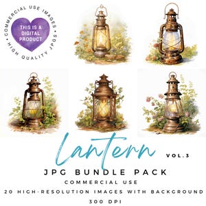 Lantaarn Clipart | Vintage lantaarnlamp | Vintage clipart | Hoge kwaliteit JPG's | Plakboeken | Junkjournaal | Tijdelijke verschijnselen | Commercieel gebruik