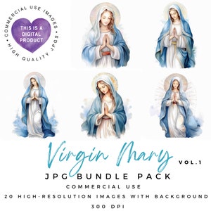 Clipart della Vergine Maria / Clipart religiosa / JPG di alta qualità / Santa Madre / Creazione di biglietti / Artigianato di carta / Diario spazzatura / Scrapbooking