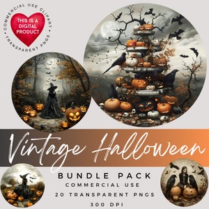 Vintage Halloween Clip Art | Halloween Junk Journal Ephemera | Halloween Clipart | High Quality PNGs | Scrapbooking | Junk Journal | Collage
