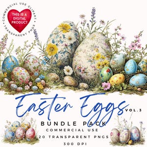 Easter Egg Clipart| Easter Clipart | Vintage Easter | High Quality PNGs | Scrapbooking | Paper Craft| Junk Journal| Ephemera |Commercial Use