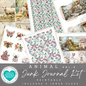 Animal Junk Journal Kit | Printable Papers |Tags | Ephemera |Paper Craft |Envelopes |Cards |Tags |Scrapbooking Supplies |PDF-JPG