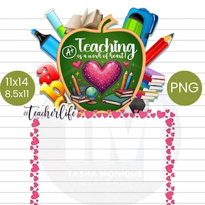 Tarjetas de agradecimiento para maestros (tamaños grandes, 11 x 14 y 8,5 x 11, PNG imprimibles) #TeacherLife
