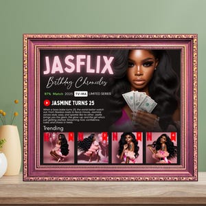 Editable Netflix Birthday Canva Template | 20x16 | Instant Download | Wall Art | Keepsake