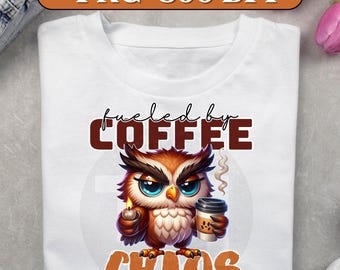 Lustige Sarkastische Eule PNG: Kaffeeliebhaber Design (Digitaler Download)