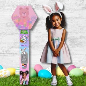 Modelos PDF de envoltório de máquina de chicletes de Páscoa editáveis – Download digital 5x30 | Desenhos para meninos e meninas | Alternativa para cesta de Páscoa