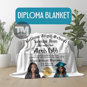 Manta de diploma de graduación personalizable / Diseño de graduación editable / Descarga digital de la clase de 2025 / Idea de regalo / Decoración de graduación DIY