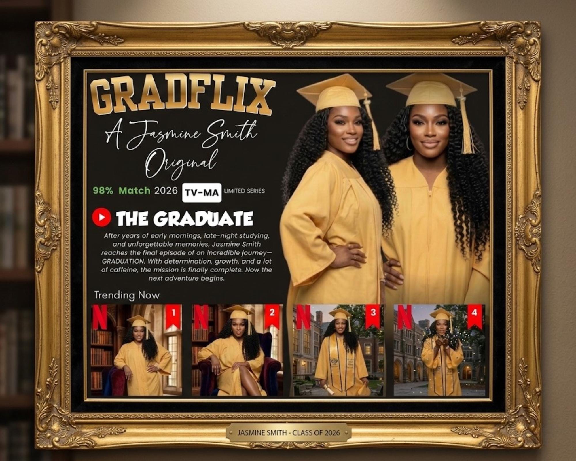 Netflix Grad Posters Gradflix Graduation Poster Template | Netflix Parody Collage (digital ...