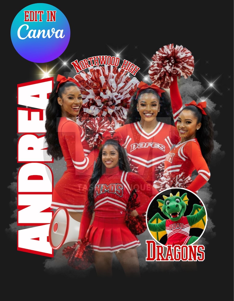 Editable Cheerleading Template: Senior Night, Pep Rally, Team Spirit ...