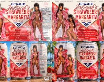 Plantilla para envolver latas de margarita para adultos / Descarga instantánea