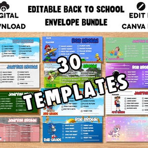 Custom Back to School Envelopes, Student School Envelopes, Kids Envelopes, Teacher Envelopes, Canva Pro