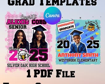 Editable Graduation Canva Template | Kindergarten & Senior Graduation Design | Instant Download