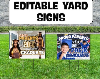 Customizable Grad Yard Sign Templates | Keepsakes | PDF Templates | Personalized Gift | Instant Download | Class of 2025