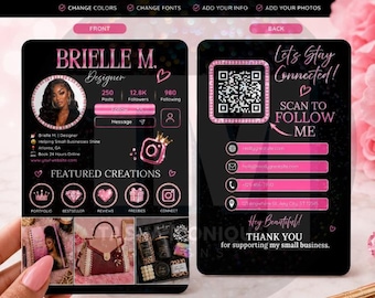 de Carte de visite sur toile IG | Modifiable | Carte réseaux sociaux | Téléchargement numérique