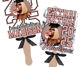 Editable Graduation Fan Template: DIY Ceremony Favor (Editable in Canva)