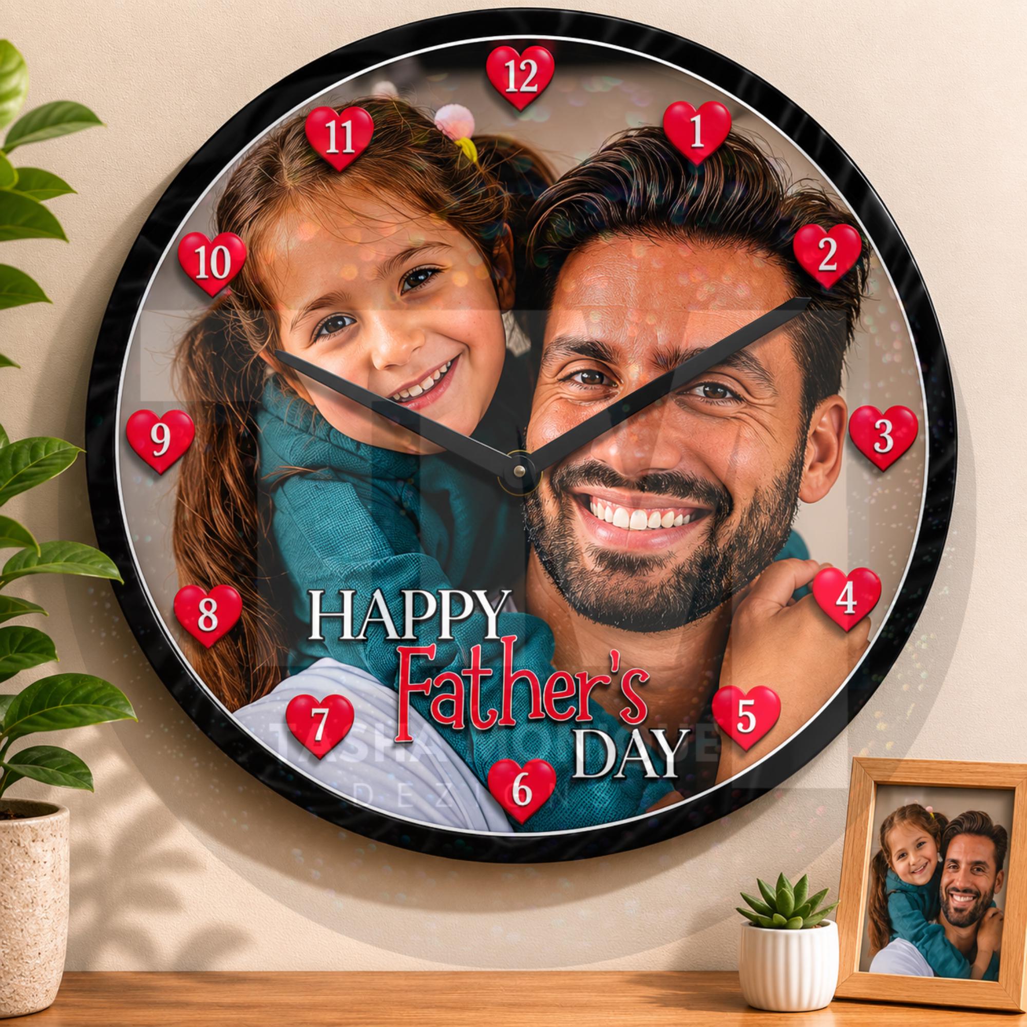 Personalized Father’s Day Wall Clock Bundle | 12x12 Editable Canva ...