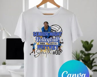 Editable Volleyball Player Template, Digital Download, Senior Night Gift, Volleyball Design