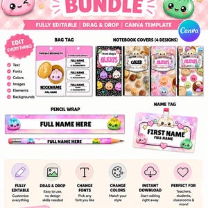 Squishy Dumpling School Templates Bundle (Instant Download)