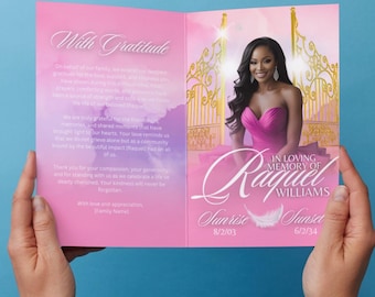Editable Memorial Program & Keychain Bundle | Canva Templates | Digital Download | Funeral Keepsake