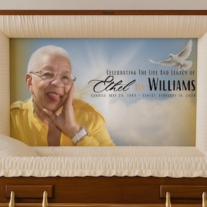 Editable Casket Panel, Drag and Drop Photo, Instant Download, Canva Template