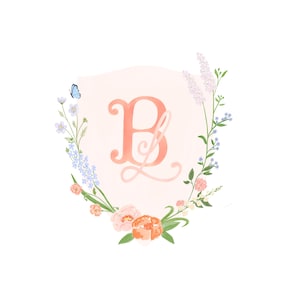 Custom Watercolor Wedding Monogram | Personalized Monogram | Custom Wedding Decor | Elegant Watercolor Crest | Digital Download