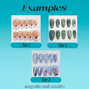 Custom Press On Nail Order Personalized Press On Nails Reusable False Nails Cute Aesthetic Nails image 3