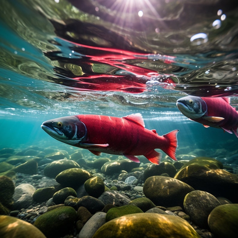 Fish Acrylic Photo Print, Sockeye Salmon Prints, Wall Decor Prints ...
